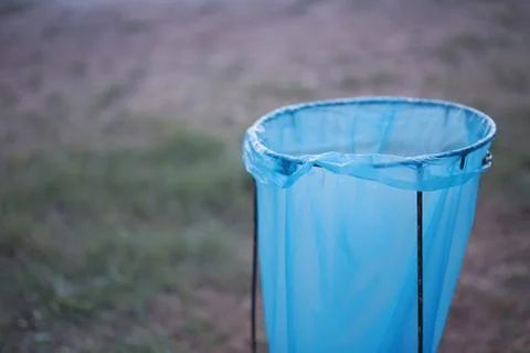 Blue Plastic Garbage Bag Stock Photos