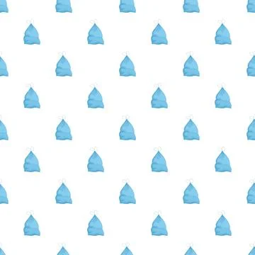 Blue plastic garbage bags seamless pattern Stock Illustration