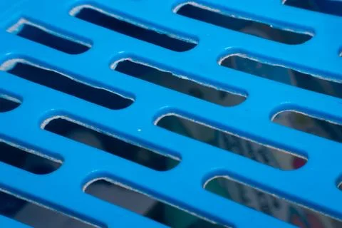 Blue Plastic Grid Texture Macro Pattern Foto stock