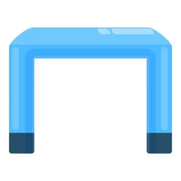 Blue plastic kid table for playing or drawing Stock Illustration