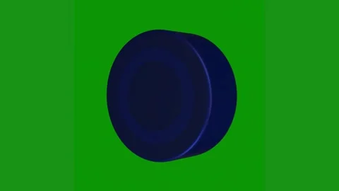 Blue plastic knob green background button object screen ribbon green screen Stock Footage 314064924