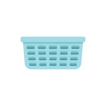 This is a blue plastic laundry basket for carrying clothes Stock Illustration