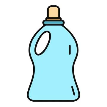 Blue plastic laundry detergent bottle with handle Illustration