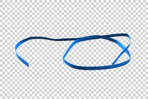Blue plastic line isolated on white background. Stock Photos