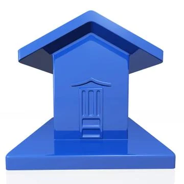 Blue plastic model of a house Stock Illustration