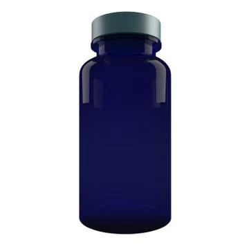 Blue Plastic Pill Bottle  isolated on white background Stock Illustration