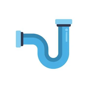 Blue plastic plumbing pipe forming a u shape Stock Illustration