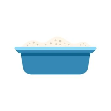 Blue plastic sandbox full of sand for children playing on summer holidays Stock Illustration