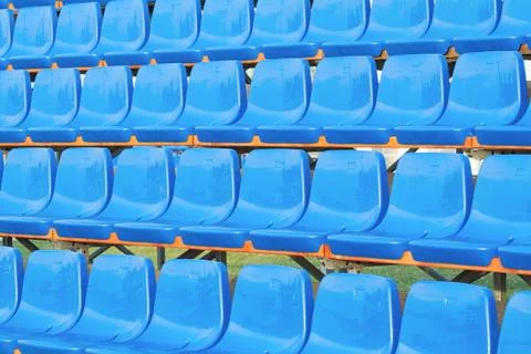 Blue Plastic Seats Stock Photos