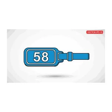 Blue plastic security tag with identification number Stock Illustration