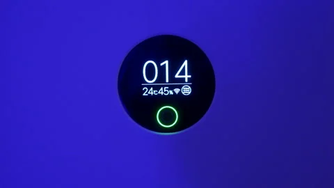 A blue plastic smart air purifier is running Stock Footage 321404450