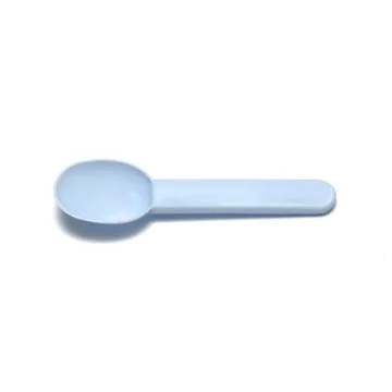 Blue plastic spoon Stock Photos