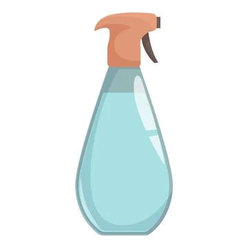 Blue plastic spray bottle containing cleaning liquid Illustrazione stock