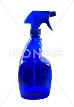 Blue plastic spray bottle Stock Photos
