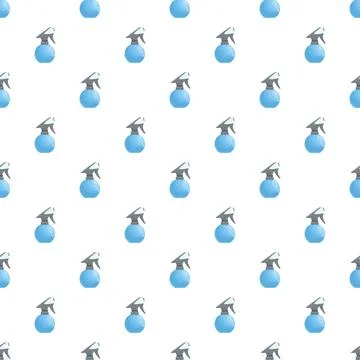 Blue plastic spray bottles pattern background Illustrazione stock
