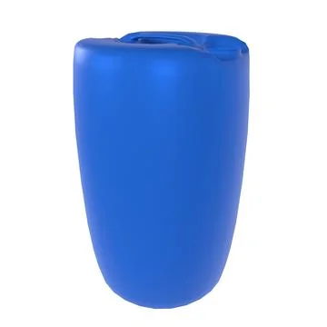 Blue plastic storage barrel isolated on white background Stock Illustration
