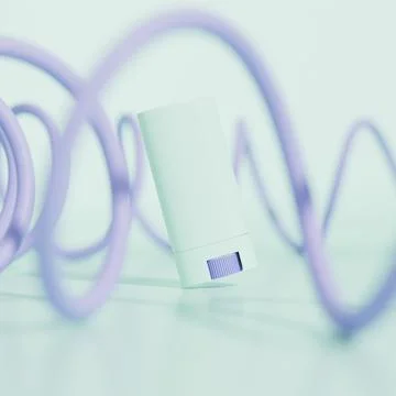 Blue plastic Sunscreen Stick packaging Illustrazione stock