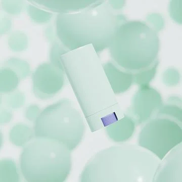 Blue plastic Sunscreen Stick packaging Illustrazione stock