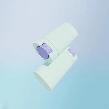 Blue plastic Sunscreen Stick packaging Stock Illustration