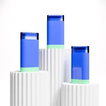 Blue plastic Sunscreen Stick packaging Stock Illustration
