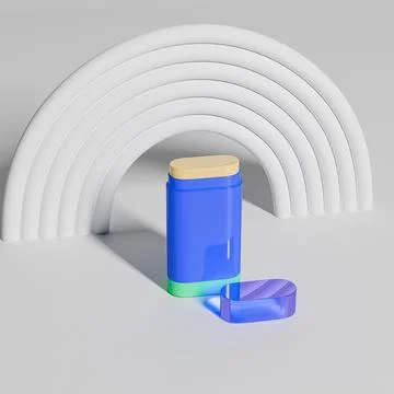 Blue plastic Sunscreen Stick packaging Stock Illustration
