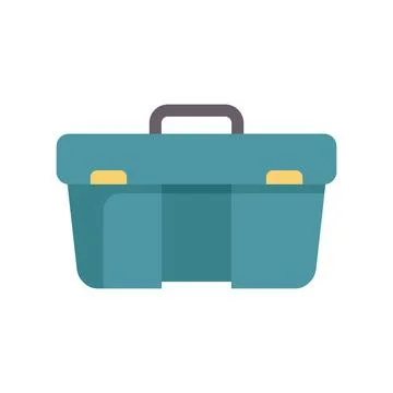 Blue plastic tool box closed with handle for repairing Stock Illustration