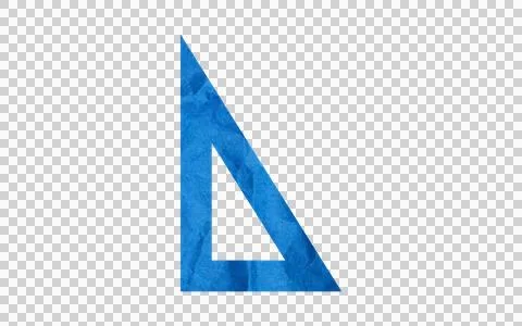 Blue Plastic Triangle Ruler Isolated on White Stockillustratie