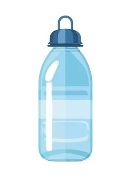 Blue plastic water bottle with refreshing liquid 스톡 일러스트