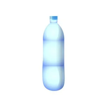 Blue plastic water bottle with rounded cylinder design with clipping path Stock Illustration