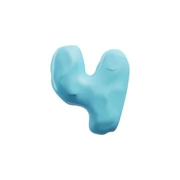 Blue plasticine number four 3D style, vector illustration Stock Illustration
