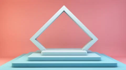 Blue platform display on pink background Stock Illustration