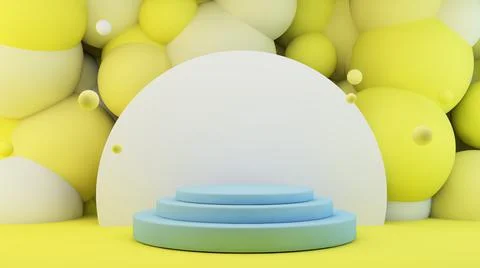 Blue platform for product presentation Illustrazione stock