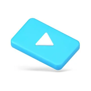 Blue play button 3d icon vector illustration Stockillustratie