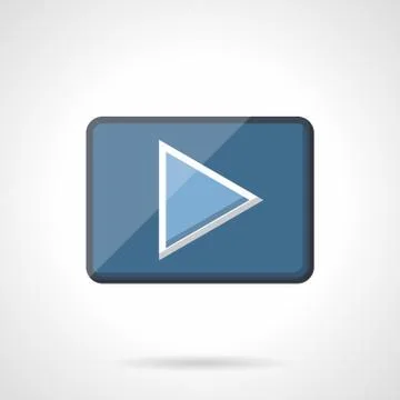 Blue play button flat vector icon Stock Illustration