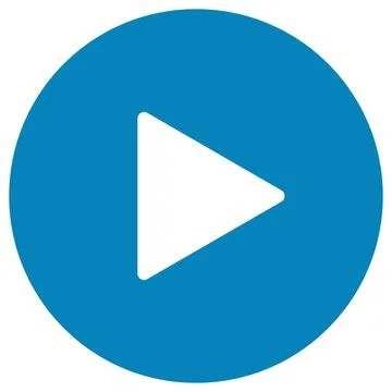 Blue play button icon isolated on white background . Play media icon Stock Illustration