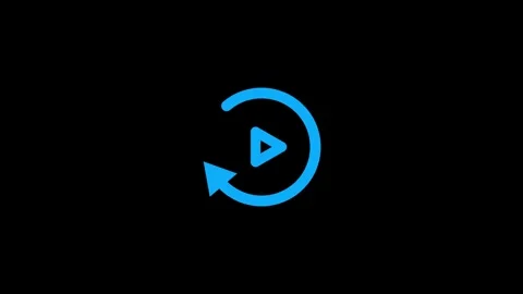 Blue Play Button Loading Arrow Icon Stock Footage 333154125