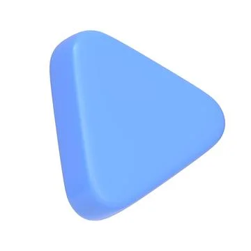 Blue play button triangle icon isolated on a white background 스톡 일러스트