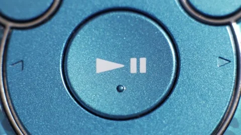 Blue Play Pause Button Being Pressed Stock Footage 323283911