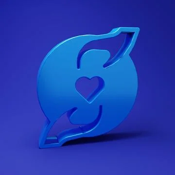 Blue Pleasant relationship icon isolated on blue background. Romantic relat.. Stock Illustration