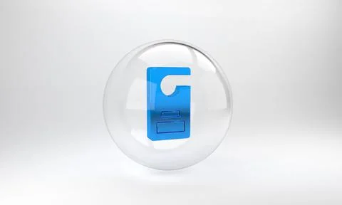 Blue Please do not disturb icon isolated on grey background. Hotel Door Hange Stock Illustration
