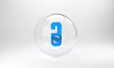 Blue Please do not disturb icon isolated on grey background. Hotel Door Hange イラスト素材