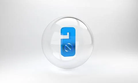 Blue Please do not disturb icon isolated on grey background. Hotel Door Hange Stock Illustration