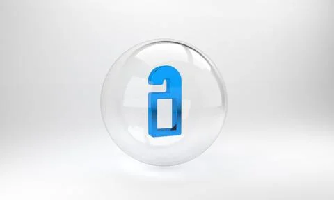 Blue Please do not disturb icon isolated on grey background. Hotel Door Hange Illustrazione stock