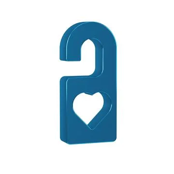 Blue Please do not disturb with heart icon isolated on transparent backgrou.. Illustration