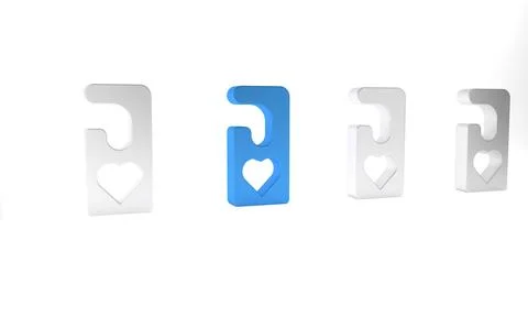 Blue Please do not disturb with heart icon isolated on white background. Hote Illustration