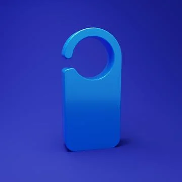 Blue Please do not disturb icon isolated on blue background. Hotel Door Han.. Stock Illustration