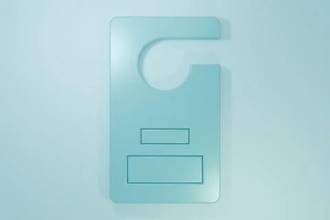 Blue Please do not disturb icon isolated on blue background. Hotel Door Han.. Stock Illustration