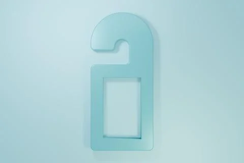 Blue Please do not disturb icon isolated on blue background. Hotel Door Han.. Stock Illustration