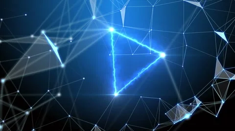 Blue plexus and lightning abstract technology and engineering motion background. Stock Footage 68107370