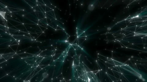 Blue plexus and lightning abstract technology and engineering motion background Stock Footage 112801618